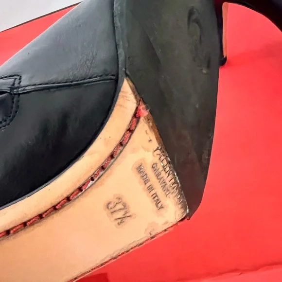 Valentino Gravani Leather Black Bow Italy tall Boots Italy Size 37.5 37 1/2 - Picture 4 of 13